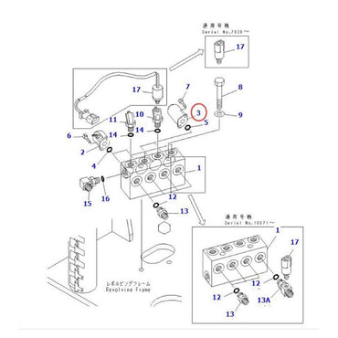 Solenoid 21W-60-22180 suitable for Komatsu Excavator PC75UU-2 PC75UU-2E PC128UU-1 PC228UU-1-TN PC228UU-1-MO