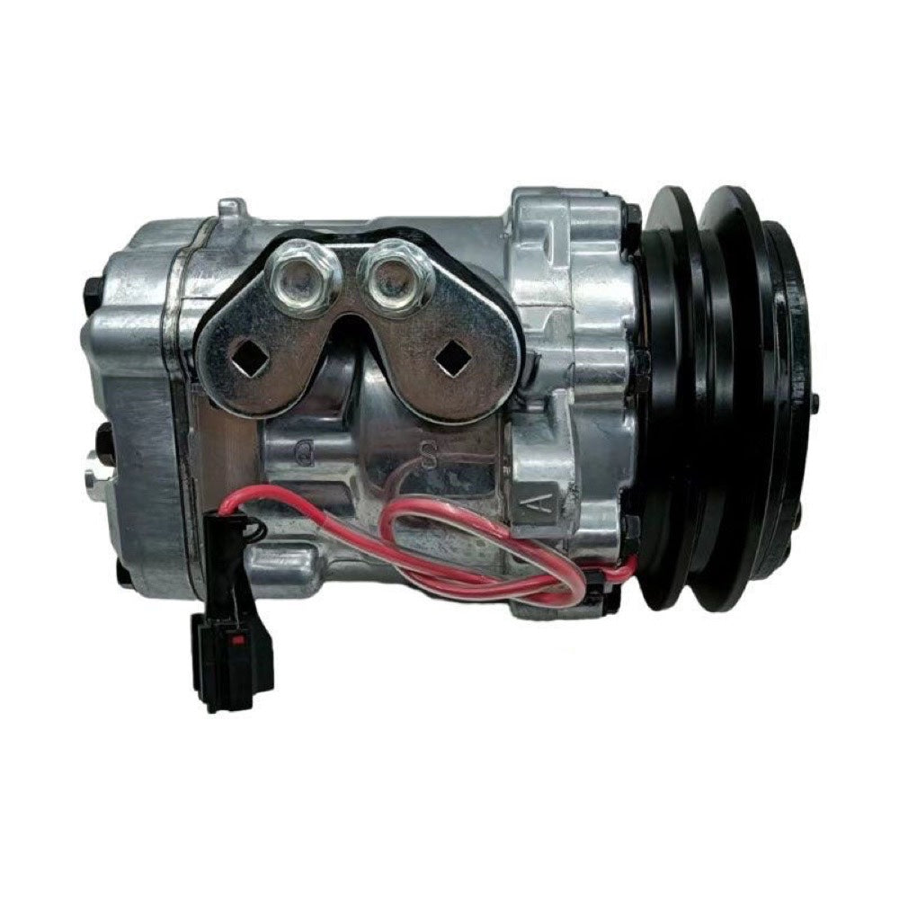 SD7B10 12V A/C Compressor FYD00007143 compatible with John Deere 30G 30P 35G 35P 50G 50P Hitachi ZAXIS30U-5N ZAXIS35U-5N ZAXIS50U-5N