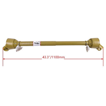 1-3/8" x 6 Spline Both Ends 31.5"-43.3" Length Series 1 PTO Shaft Driveshaft compatible with Lawnmower Tractor