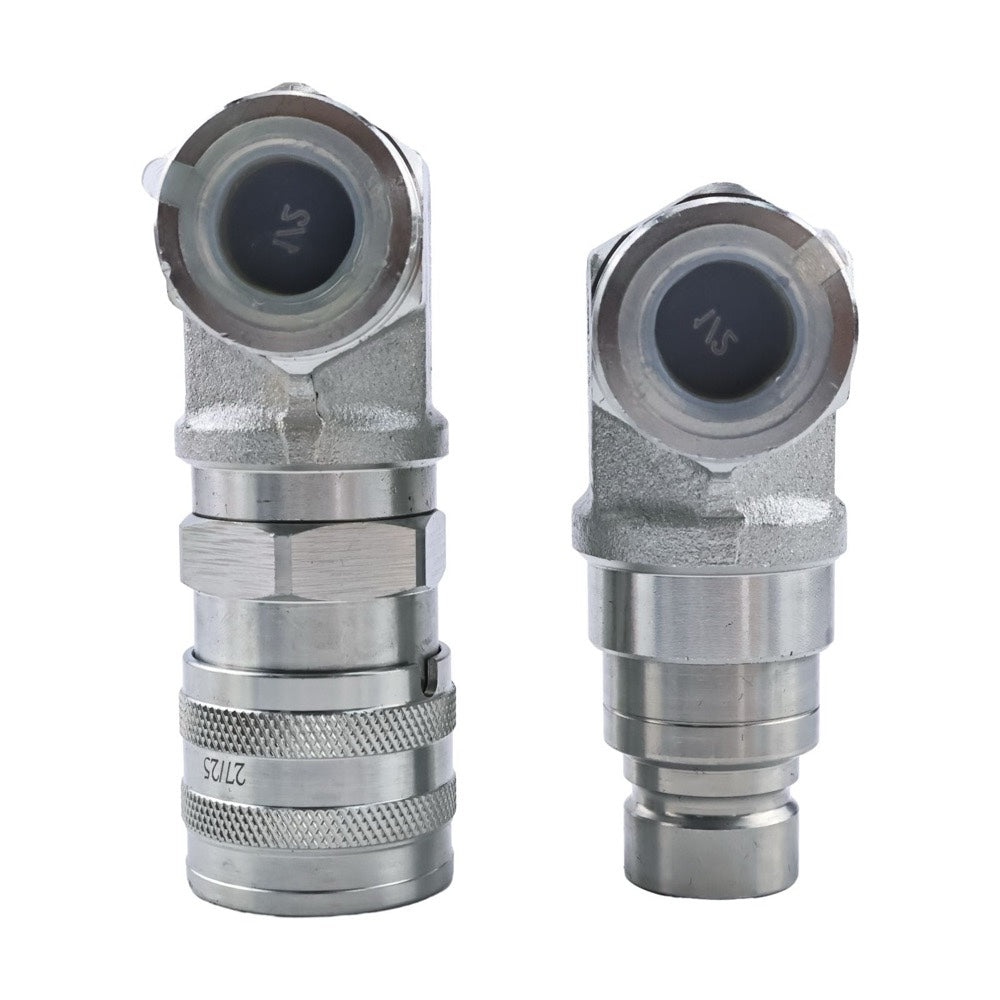 1/2 NPT Flat Face Hydraulic Quick Coupler Elbow TL107 compatible with Bobcat