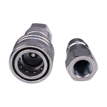 1/4" Body x 1/4" BSP Thread Male & Female Hydraulic Coupler Kit fits Tractor Loader Excavator