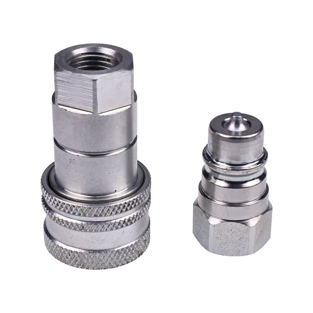 1/4" Body x 1/4" BSP Thread Male & Female Hydraulic Coupler Kit fits Tractor Loader Excavator