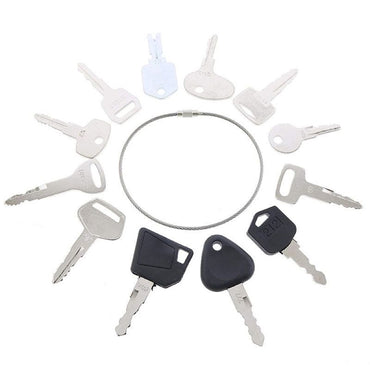 12 Pcs Key fits Yale Caterpillar CAT Clark JCB Volvo Toyota Doosan Komatsu Nissan Hyster Tornado Mitsubishi Forklift