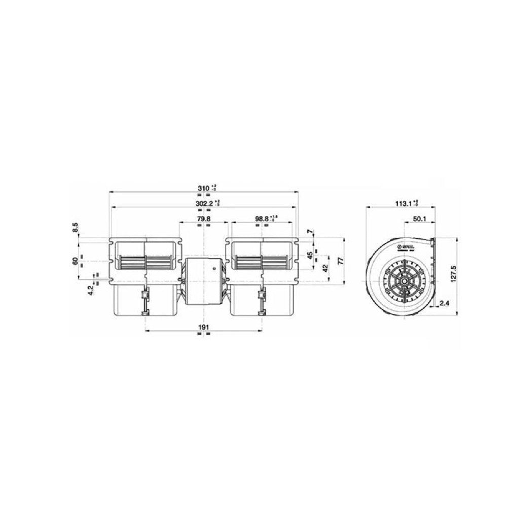 12V Aftermarket Spal 008-A45/B-02 HVAC A/C Heater Blower Motor With Fan compatible with Excavator Loader