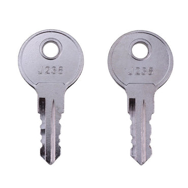 2Pcs Door Lock Keys J236-A J236 fits the most common utility compartment and hatch locks used in the RV Industry