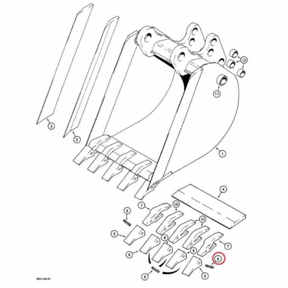 5 PCS Tooth Pin D9NNA335AADS fits CASE Skid Steer Loader 435 440 445 450 465 SR200 SR210 SR220 SR250 SV250 SV300