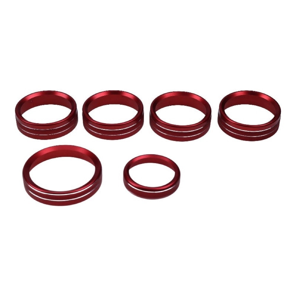 6 Pieces Air Conditioner Audio Switch Knob Ring Trim compatible with Ford Pickup Truck F150 F-150 XLT 2016-2018
