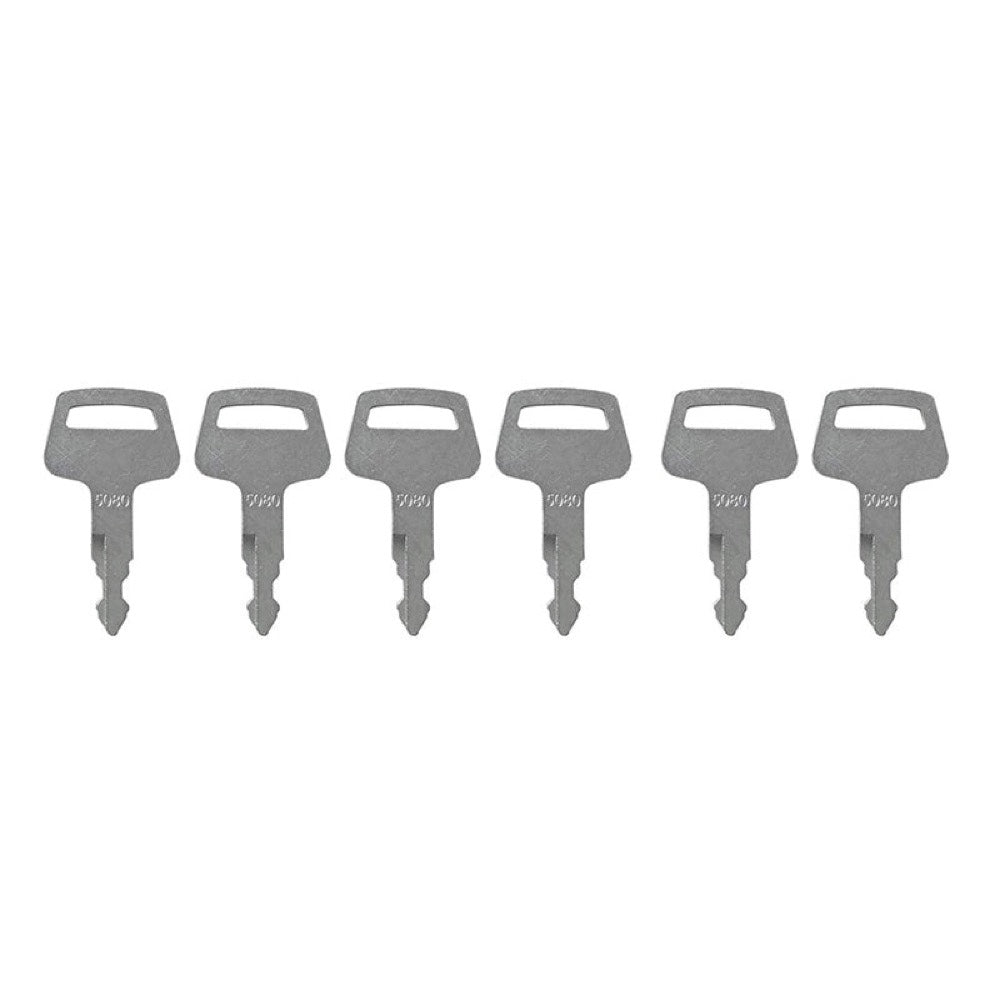 6Pcs Ignition Keys 5080 069027029 for use with IHI Skid Steer and Excavator Heavy Equipment