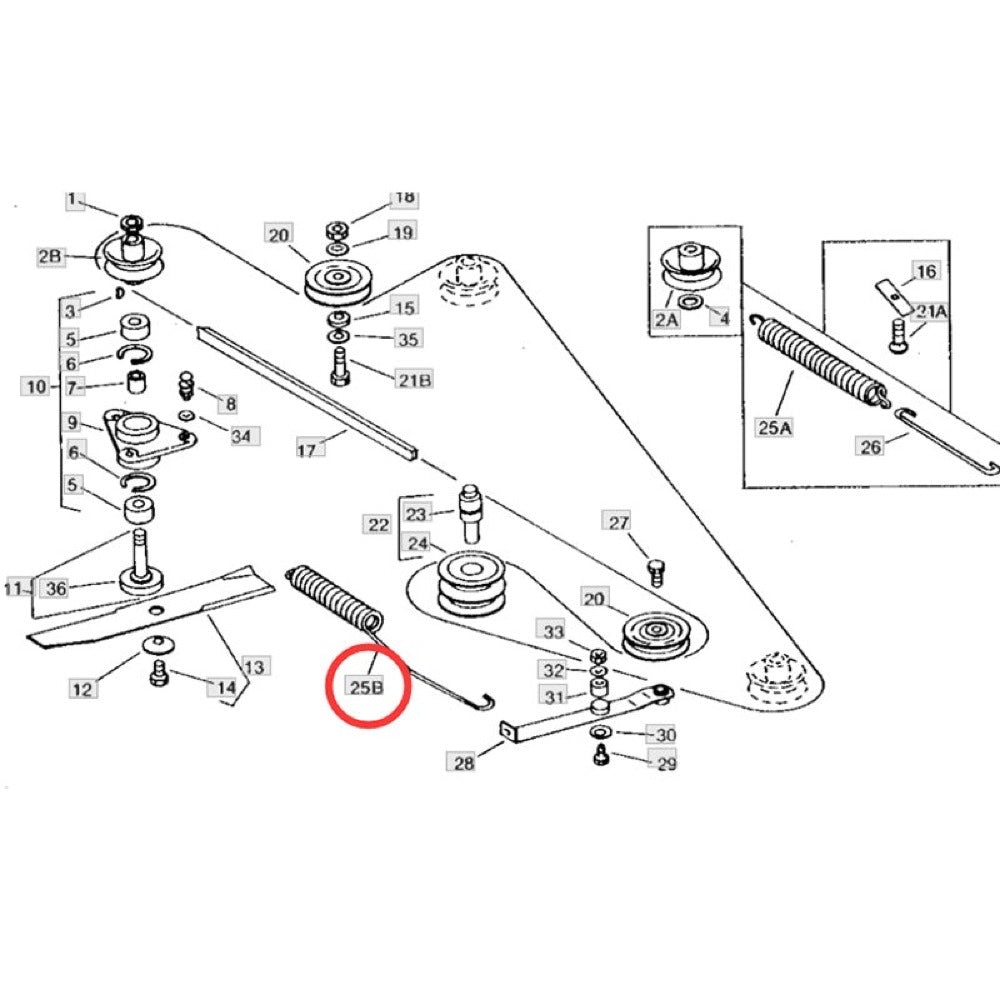 Extension Spring M44810 compatible with John Deere Tractor 60 70 100 185
