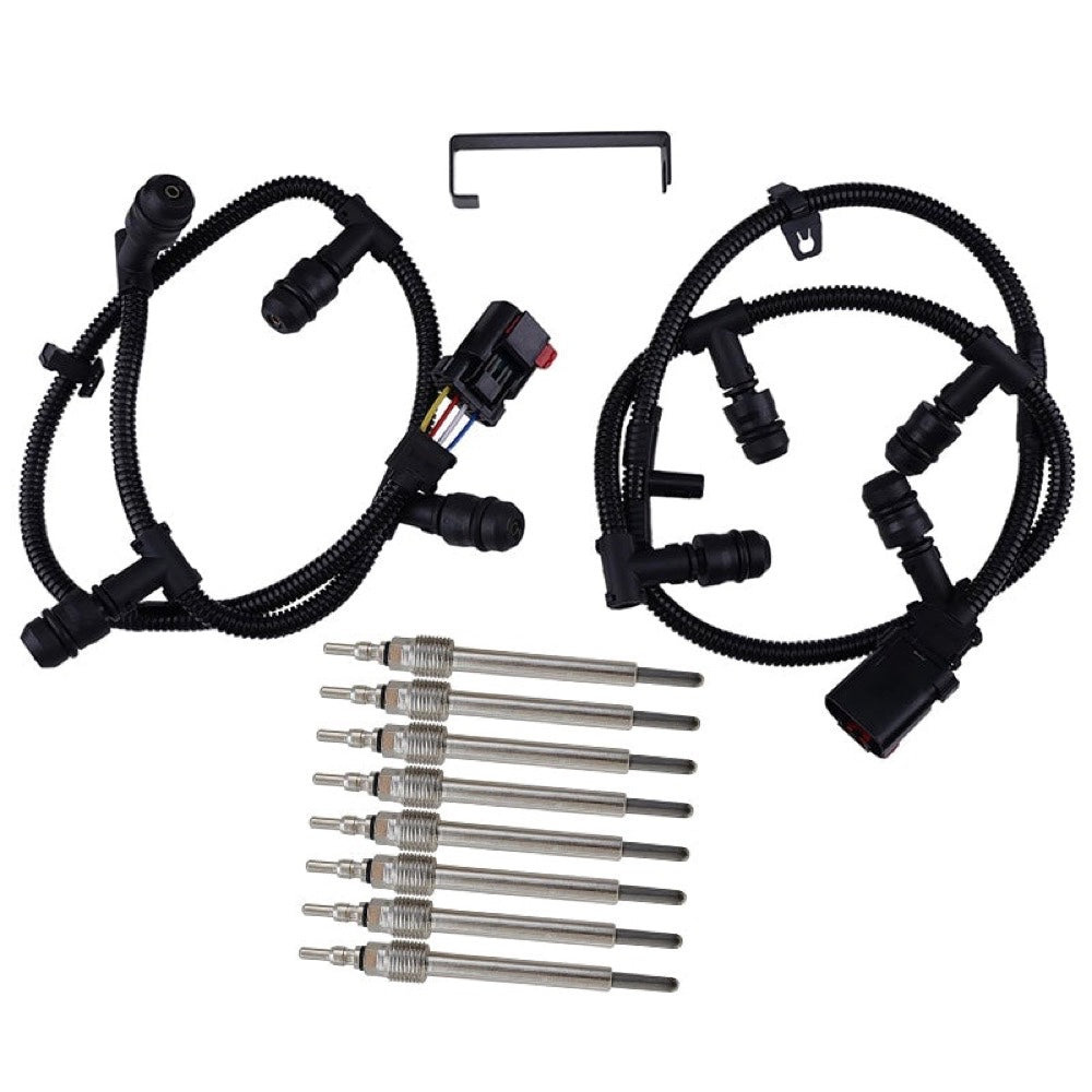 Glow Plug Harness Kit 5C3Z-12A690-A 4C3Z-12A342-AA fits Ford F-250 F-350 F-450 E-150 E-250 E-350 E-450 6.0L Powerstroke