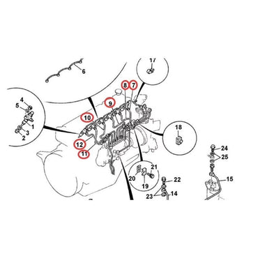 Injector Fuel Line Kit 1154158470 1154158480 1154158490 1154158500 1154158511 1154158521 suitable for Isuzu Engine 6BD1