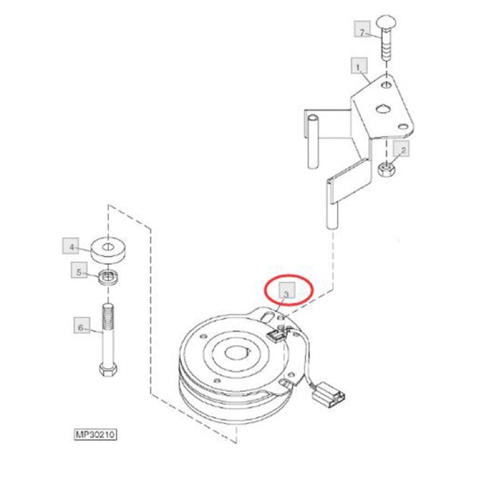 PTO Clutch TCA14535 5219-32 for use with Kawasaki Engine FH601V FH680V John Deere Front Mower 717 717A 717E 727 727A