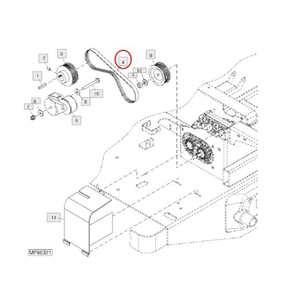 Pump Drive Belt TCU16026 for use with Kawasaki Engine FD750D FD791D FH721D John Deere Mower 737 757 777 797