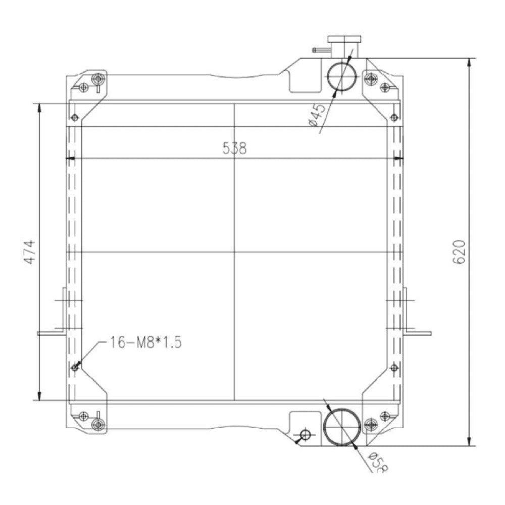 Radiator 234876A2 239739A2 239739A1 fits CASE 4391 P85 PX70 PX85 RP110 RP65 RP85 RPZ65 RPZ85 Engine 570MXT 580M 580SM 580L 580SL 590L 590SL 585G 586G 588G