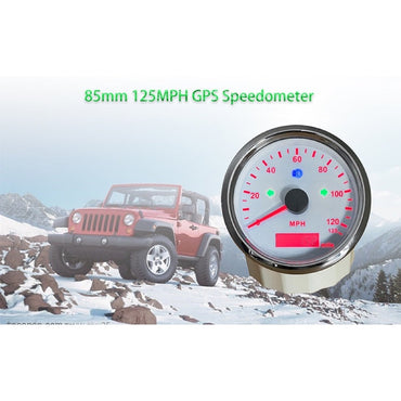 Universal GPS Speedometer 125MPH Odometer Adjustable fits Boat Car Truck Motorcycle 3 3/8 12V 24V with Backlight