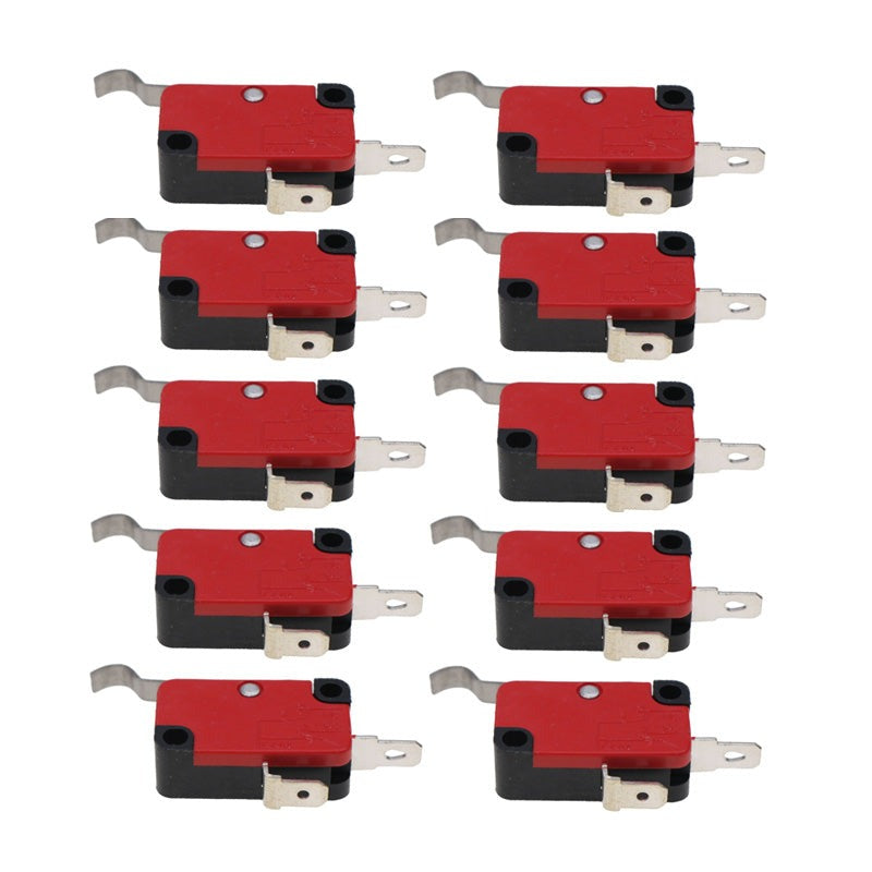 10 Pieces 2 Prong 15A 125/250VAC Micro Limit Switch With Curved Tip Lever V-154-1C25 1014808 1014806 compatible with Club Car Golf Cart DS Precedent