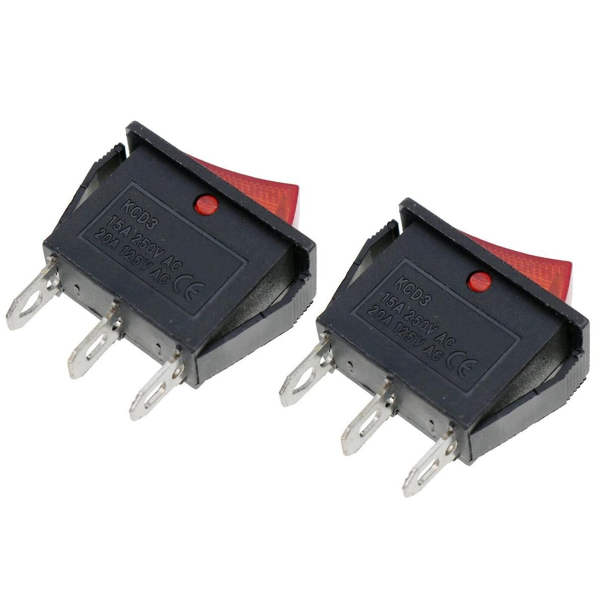 2pcs 120V Rocker Switch Lighted On Off 120927-24 fits Electric Fireplaces FMI Desa