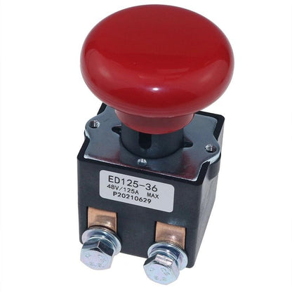 48V 125A Electric Pallet Truck Emergency Stop Switch 1115-510008-00 compatible with Big Joe Forklift EZ30 E30 D40 EZ40