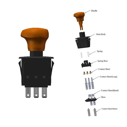 Blade Clutch PTO Switch 430-180 12762 6201-308 suitable for Cub Cadete MTD Rotary Delta Stens GT2186 GT2521 GT2523 GT2544 GT2550 GT2554 LT2138 LT2180 Z42 Z48 Z48L Z54 Z54L