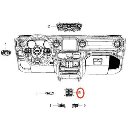 Power Window Switch Button 68290764AF fits 2018-2024 Jeep Wrangler Gladiator
