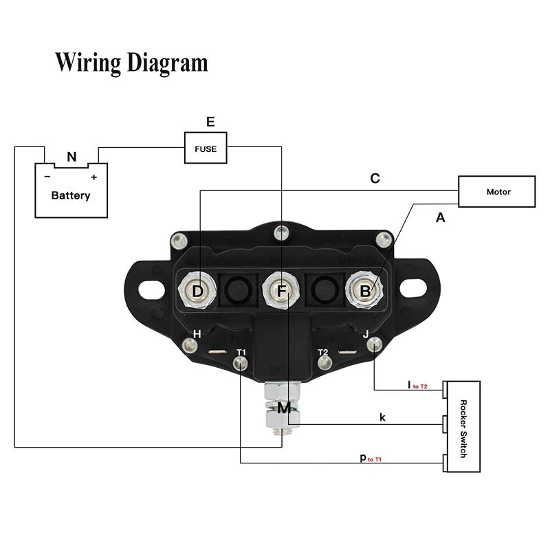Winch Motor Reversing Solenoid Switch Intermittent Duty 214-1211A11 suitable for Trombetta Cole Hersee J & N 12V 6 Terminals