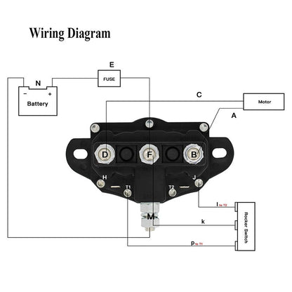 Winch Motor Reversing Solenoid Switch Intermittent Duty 214-1211A11 suitable for Trombetta Cole Hersee J & N 12V 6 Terminals
