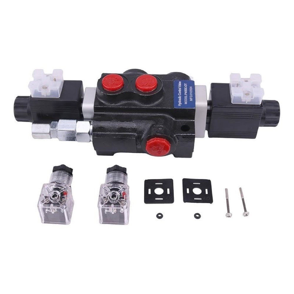 1 Spool Solenoid 12V DC Hydraulic Control Valve Double Acting HCV-S1x13 suitable for Valve 13 GPM 3600 PSI