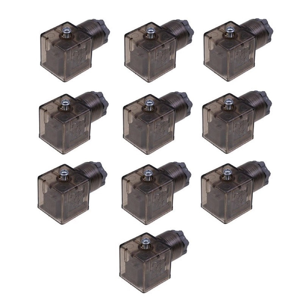 10 Pieces Din 43650-A PG11 Solenoid Coil Connector Socket With Led 24V Dc 24 Pole