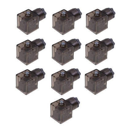 10 Pieces Din 43650-A PG11 Solenoid Coil Connector Socket With Led 24V Dc 24 Pole