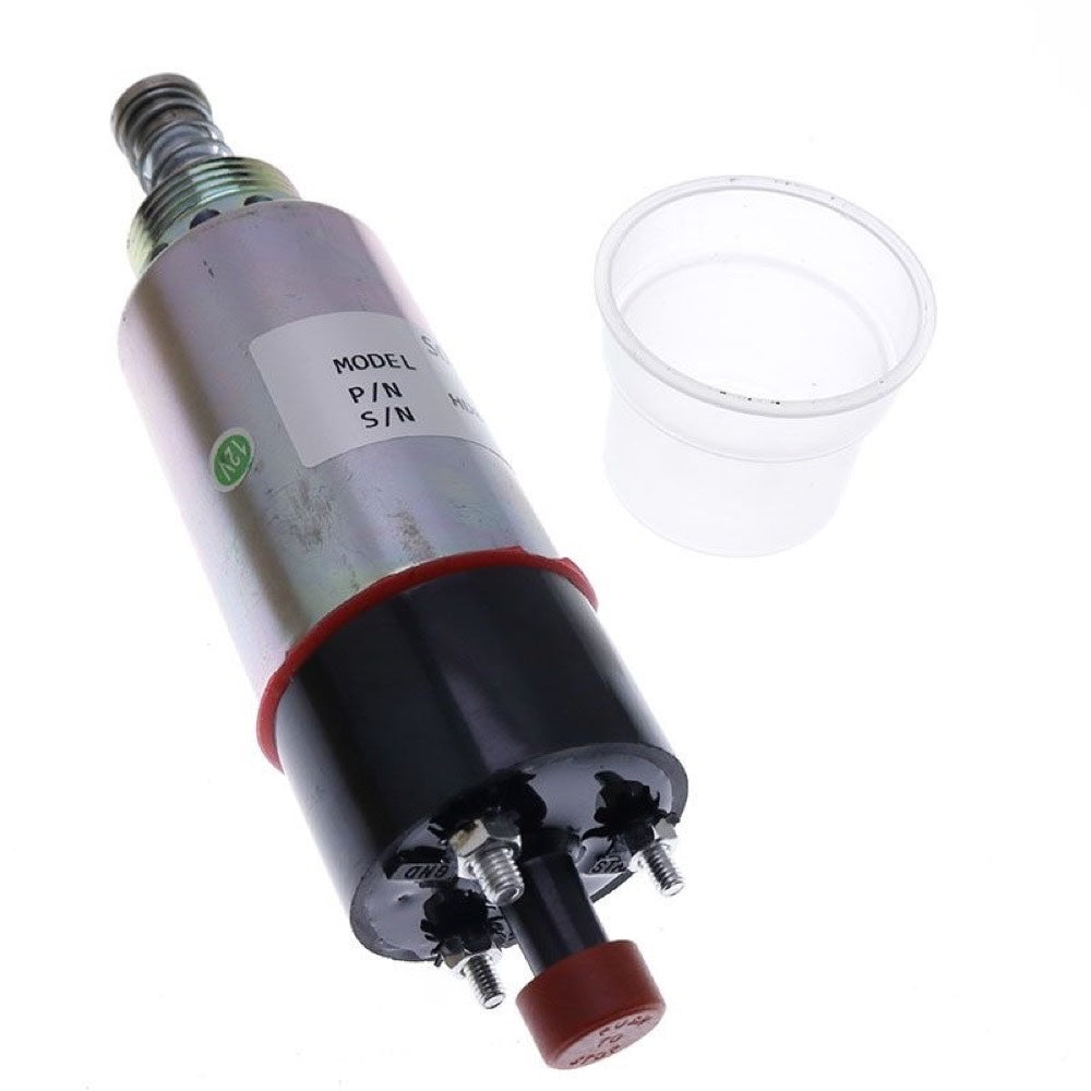 for use with Caterpillar CAT 3114 3116 3126 Engine 446B Backhoe Loader CB-634D Vibratory Compactor 12V Stop Solenoid 155-4651 8C-3664