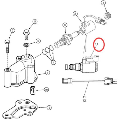Solenoid Valve 87456901 190432A1 compatible with CASE Loader 580M 580SM 580N 580L 580SL 590M 590SM 590L 590SL 570LXT 570MXT 570NXT Forklift 585G 586G 588G