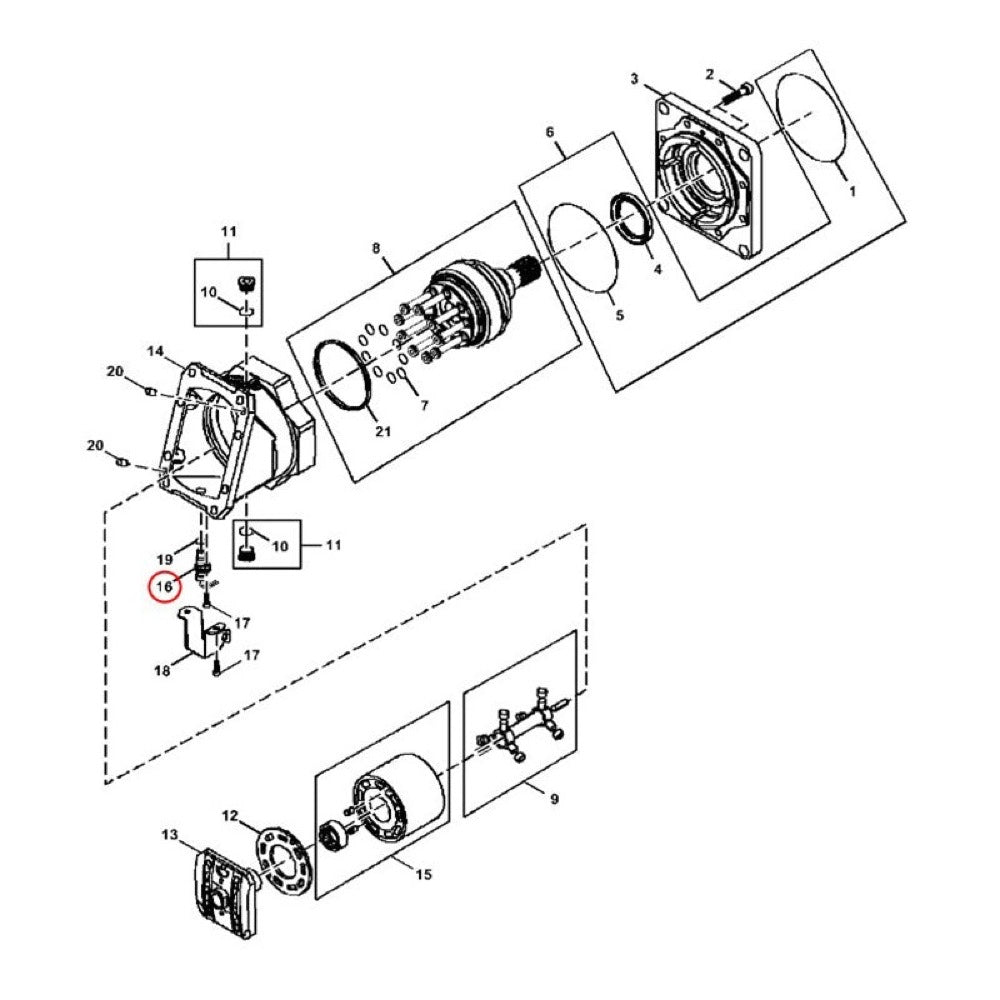 Wheel Speed Sensor AT360574 fits John Deere 6068 Engine 450J 550J 605K 650J 700J 714PR 750J 764 843L 850J