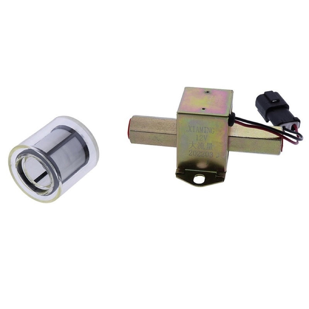 12V Fuel Pump 416-5886 with Filter 416-5884 fits Caterpillar CAT Loader 226D 232D 236D 239D 242D 246D 249D 257D 259D 262D 272D 277D 279D 287D 289D 297D 299D