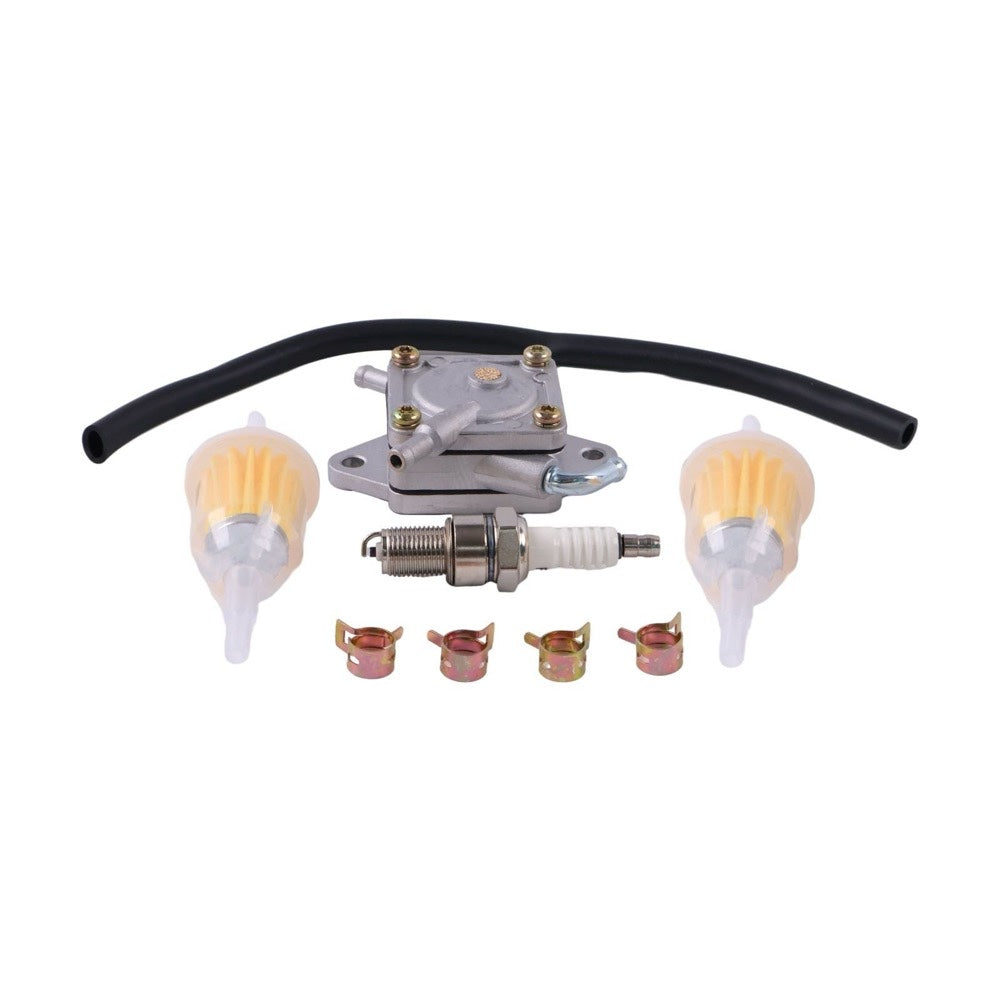 Gas Golf Cart Fuel Pump with Fuel Filter Fuel Line Spark Plug Tune Up kit 1014523 fits Club Car DS Precedent 1984-Up Kawasaki Engine 290FE 350FE