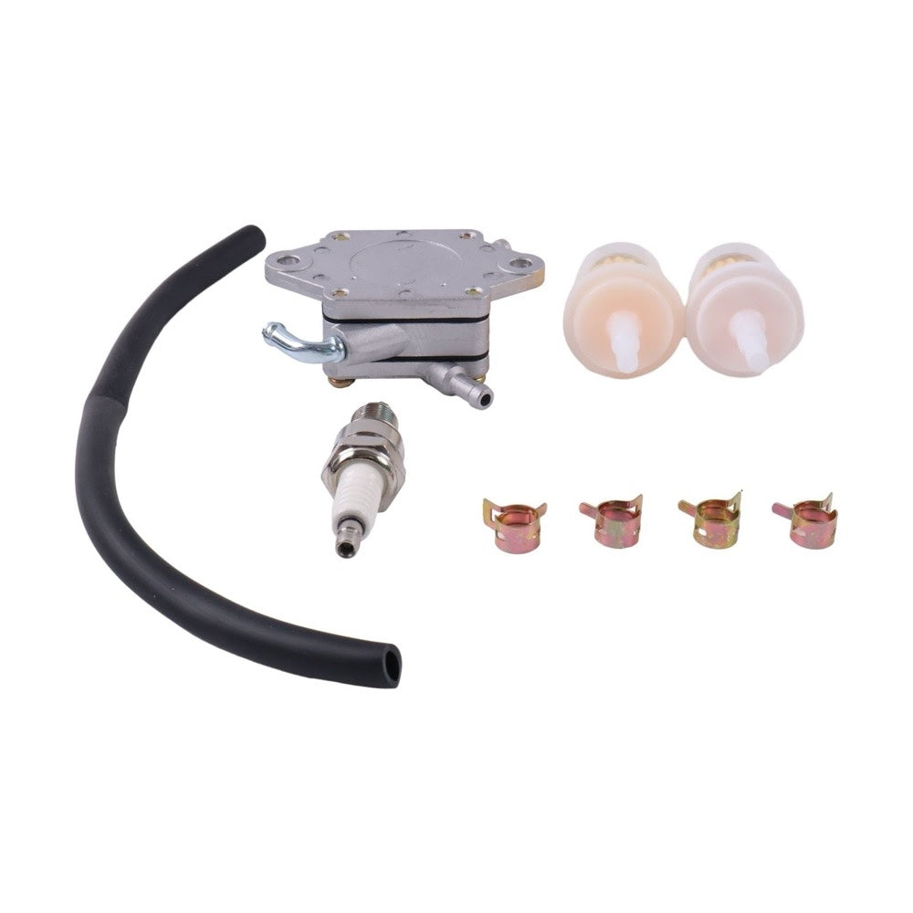 Gas Golf Cart Fuel Pump with Fuel Filter Fuel Line Spark Plug Tune Up kit 1014523 fits Club Car DS Precedent 1984-Up Kawasaki Engine 290FE 350FE