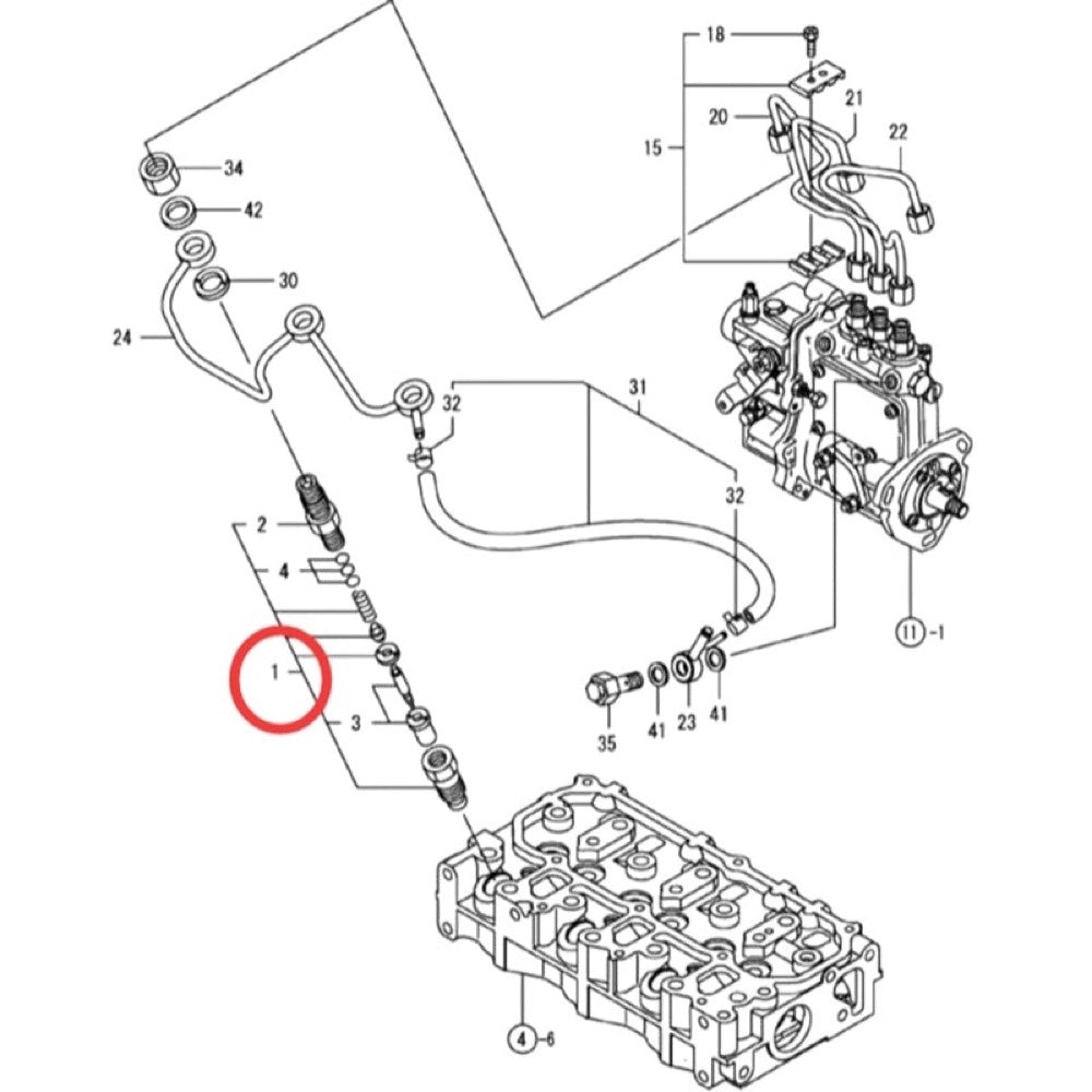 3 Pcs Fuel Injector YNM119517-53001 compatible with Hitachi Excavator ZX10U-2 ZX8-2 ZX8U-2