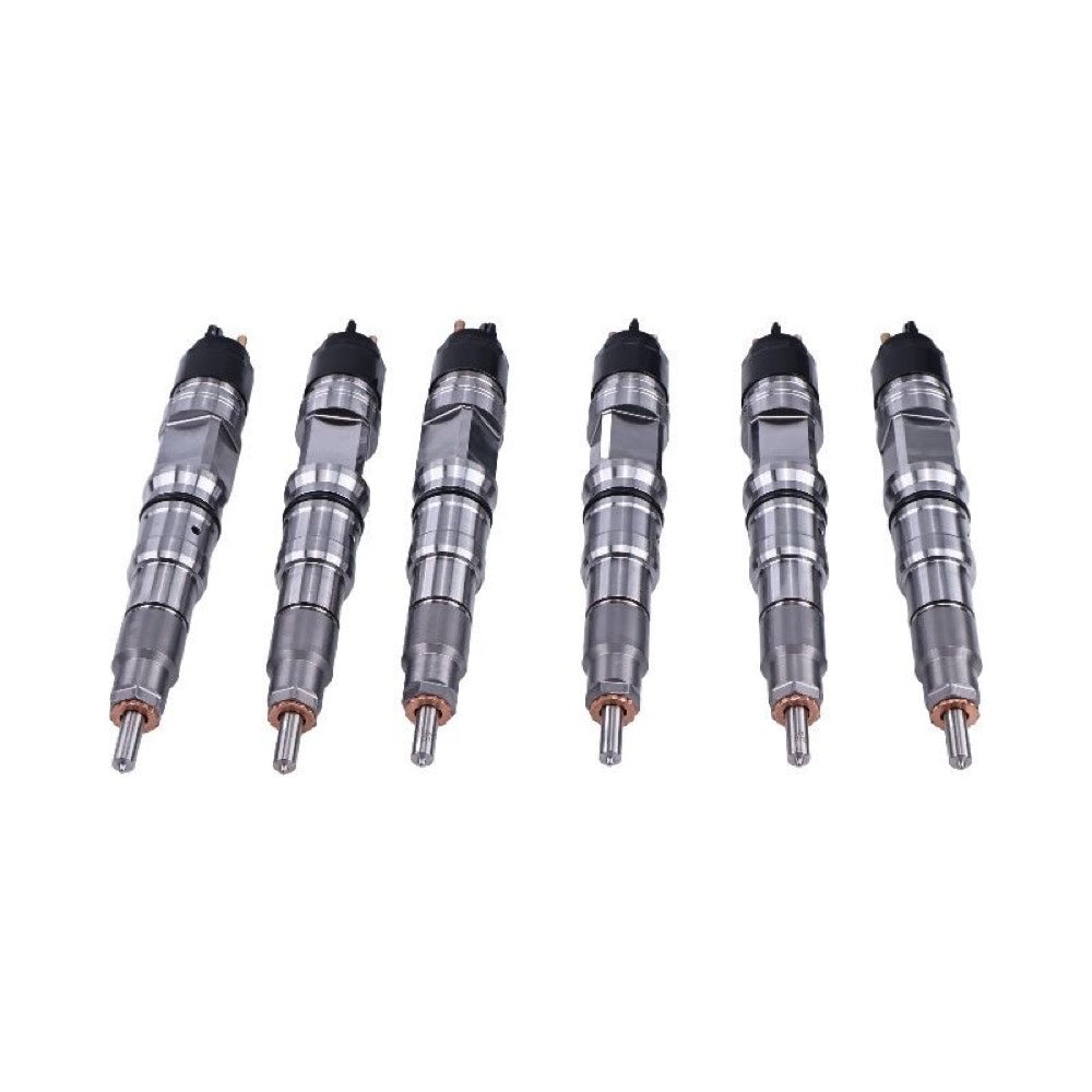 6 Pieces Fuel Injector 0445124013 0445124012 compatible with International Engine MaxxForce 11 13 Truck 7600 8600 LoneStar