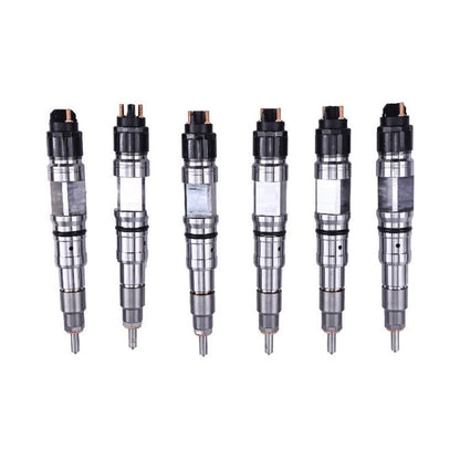 6 Pieces Fuel Injector 0445124013 0445124012 compatible with International Engine MaxxForce 11 13 Truck 7600 8600 LoneStar