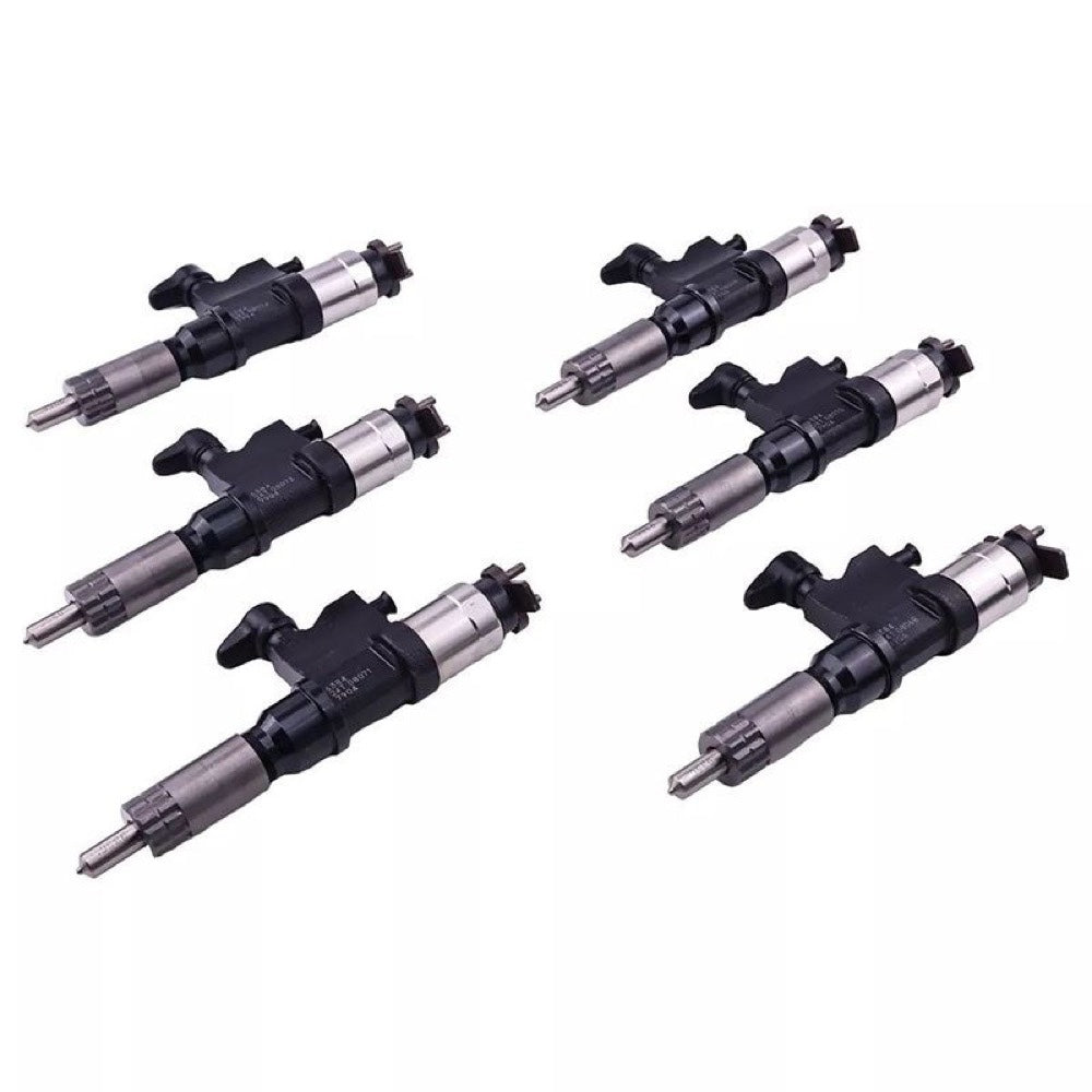 Replacement 6 Pieces Fuel Injector Denso 6380 Series 095000-6382 095000-6384 8-97609790-2 8-97609790-4 fits Isuzu Engine 6HK1 7.8L