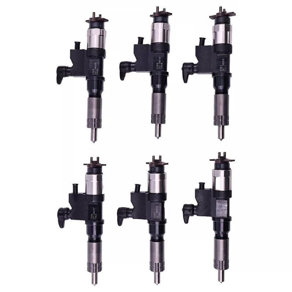 Replacement 6 Pieces Fuel Injector Denso 6380 Series 095000-6382 095000-6384 8-97609790-2 8-97609790-4 fits Isuzu Engine 6HK1 7.8L