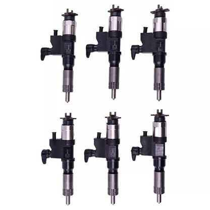 Replacement 6 Pieces Fuel Injector Denso 6380 Series 095000-6382 095000-6384 8-97609790-2 8-97609790-4 fits Isuzu Engine 6HK1 7.8L