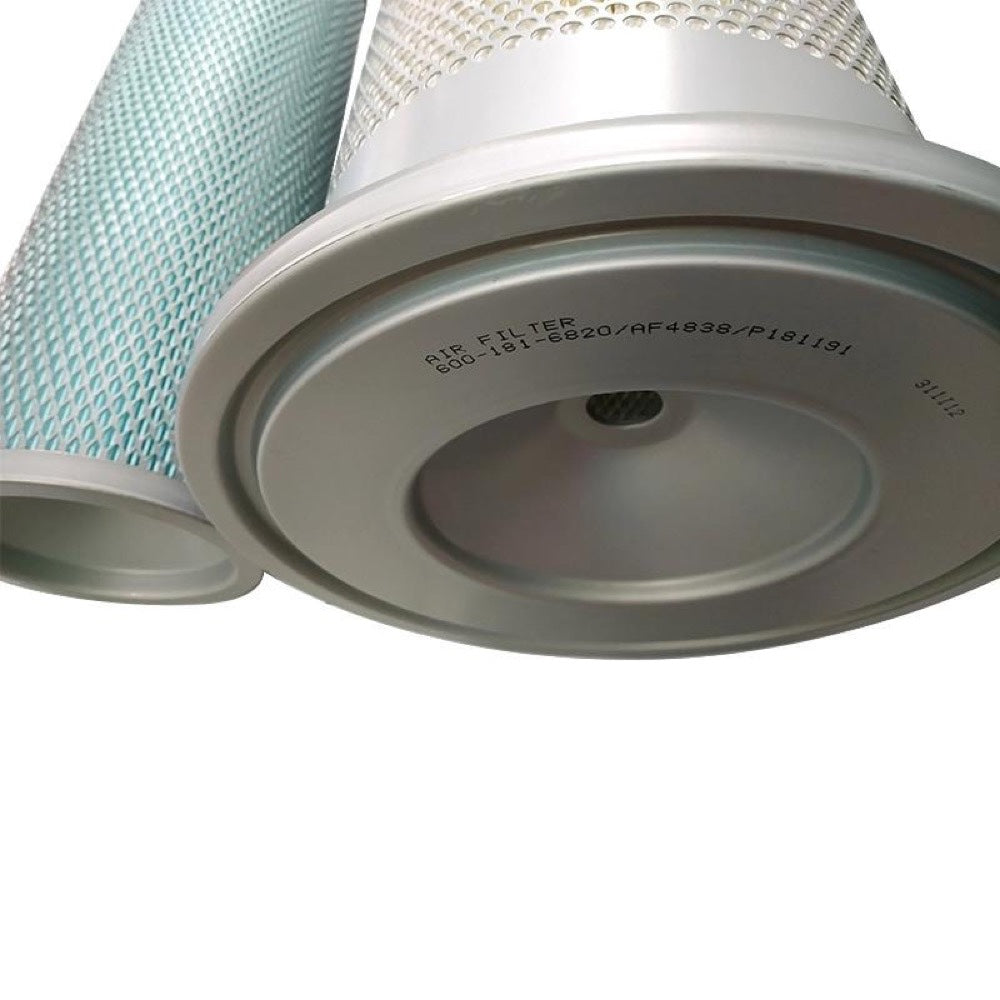 Air Filter 600-181-6820 and 600-181-6730 compatible with Komatsu Excavator PC200-6 PC220-6
