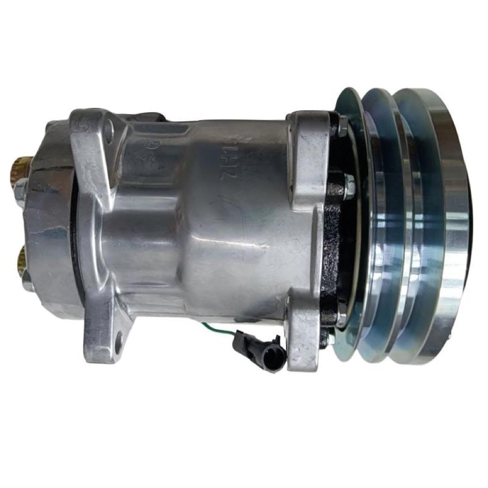 2 Grooves Sanden SD7H15 A/C Compressor 1990760C2 compatible with CASE Wheel Loader 921C