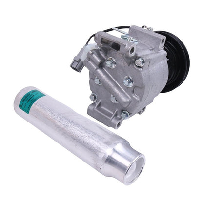 A/C Compressor 6A671-97114 & Receiver Drier 3F999-01740 suitable for Kubota Tractor M105 M105S M95SD M108 M4900 M5700 M6800 M8200 L3240 L3940 L4630