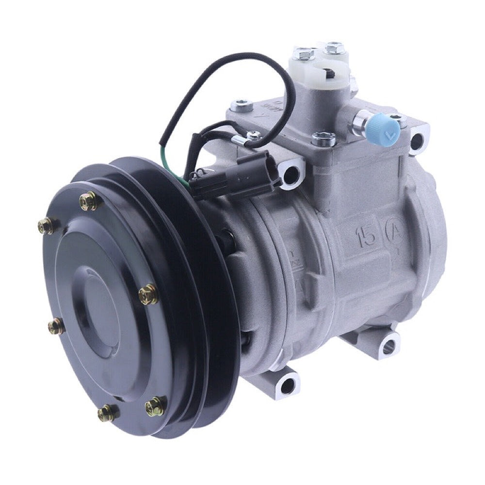 Denso 10PA15C A/C Compressor 195-911-8990 for use with Komatsu Bulldozer D155A-2 D155A-3 D155A-5 D275A-2 D275A-5 D475A-2 D475A-3 D85E-21