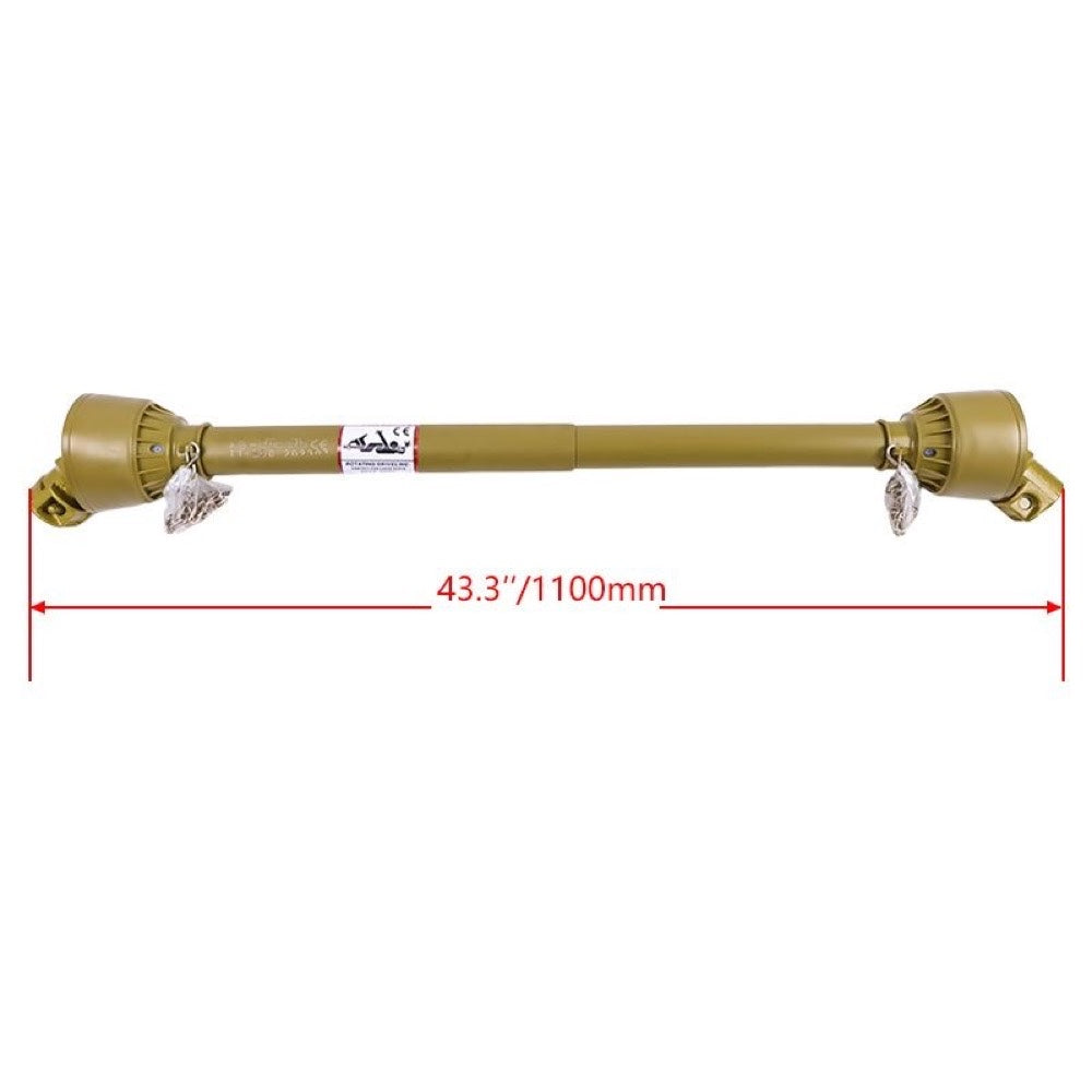1-3/8" x 6 Spline Both Ends 31.5"-43.3" Length Series 1 PTO Shaft Driveshaft compatible with Lawnmower Tractor