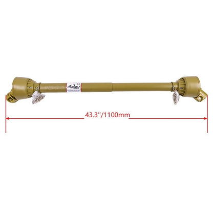 1-3/8" x 6 Spline Both Ends 31.5"-43.3" Length Series 1 PTO Shaft Driveshaft compatible with Lawnmower Tractor