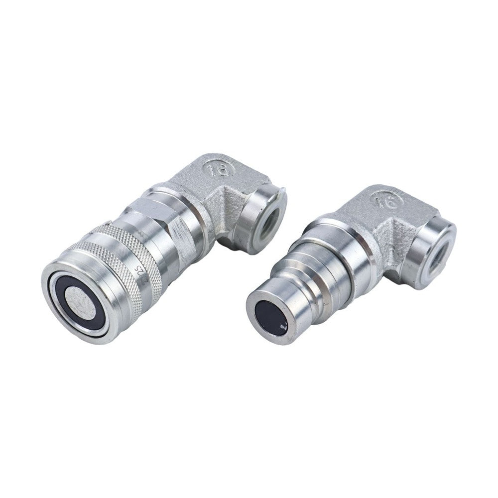 1/2 NPT Flat Face Hydraulic Quick Coupler Elbow TL107 compatible with Bobcat