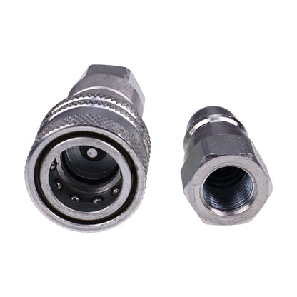 1/4" Body x 1/4" BSP Thread Male & Female Hydraulic Coupler Kit fits Tractor Loader Excavator