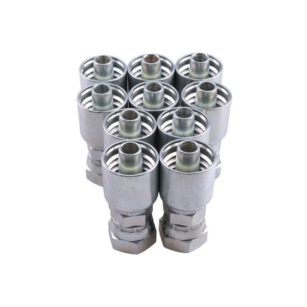 10 Pcs Hydraulic Hose Fitting With 5/8" Female JIC Swivel 10643-10-8 for use with Parker